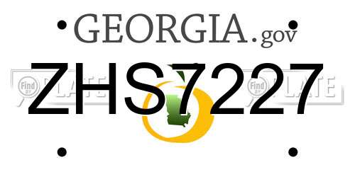 ZHS7227 Georgia License Plate
