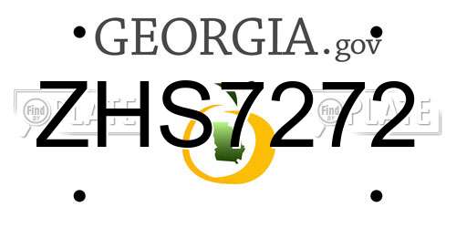ZHS7272 Georgia License Plate