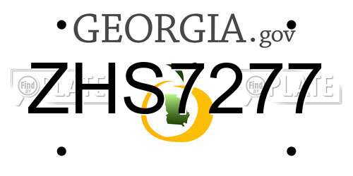 ZHS7277 Georgia License Plate