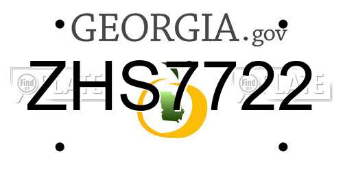 ZHS7722 Georgia License Plate