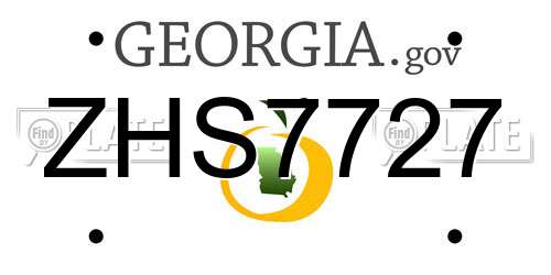 ZHS7727 Georgia License Plate