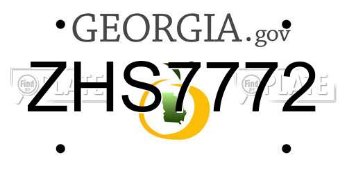 ZHS7772 Georgia License Plate