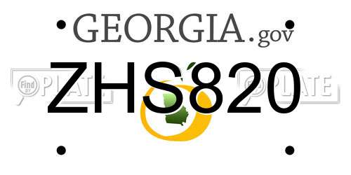 ZHS820 Georgia License Plate