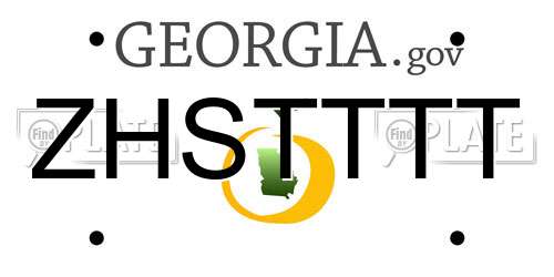 ZHSTTTT Georgia License Plate