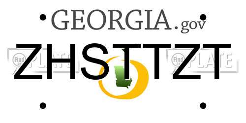 ZHSTTZT Georgia License Plate