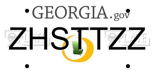 ZHSTTZZ Georgia License Plate