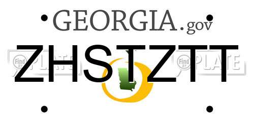 ZHSTZTT Georgia License Plate