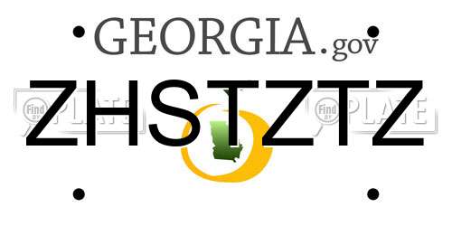 ZHSTZTZ Georgia License Plate