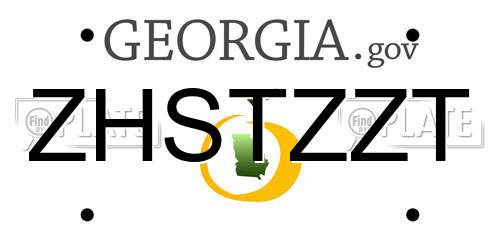 ZHSTZZT Georgia License Plate