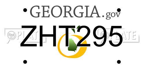 ZHT295 Georgia License Plate
