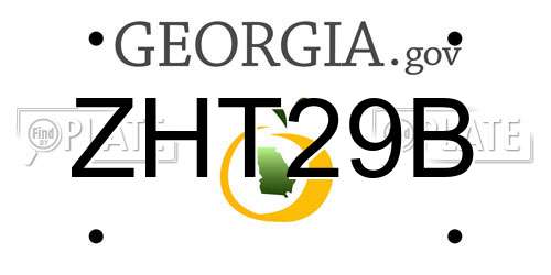 ZHT29B Georgia License Plate