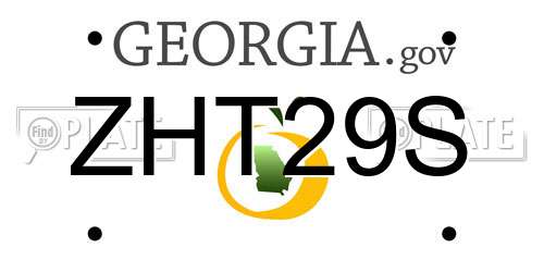ZHT29S Georgia License Plate