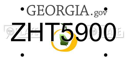 ZHT5900 Georgia License Plate