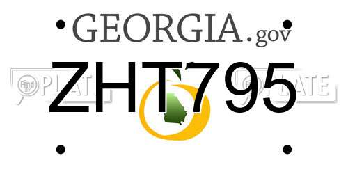 ZHT795 Georgia License Plate