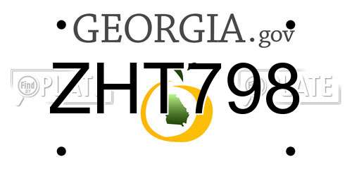 ZHT798 Georgia License Plate