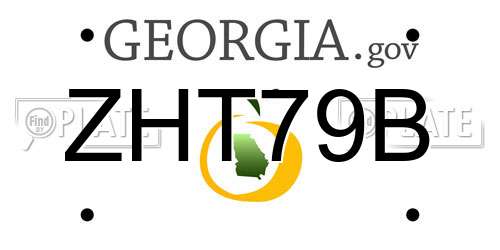 ZHT79B Georgia License Plate