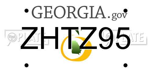 ZHTZ95 Georgia License Plate