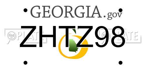 ZHTZ98 Georgia License Plate