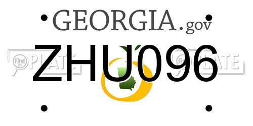 ZHU096 Georgia License Plate