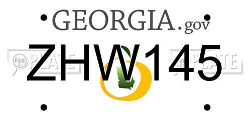 ZHW145 Georgia License Plate