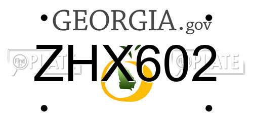 ZHX602 Georgia License Plate