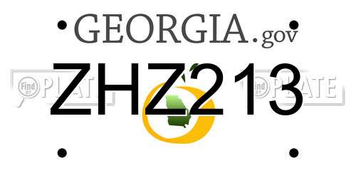 ZHZ213 Georgia License Plate