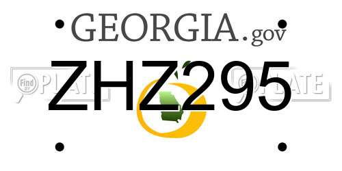 ZHZ295 Georgia License Plate