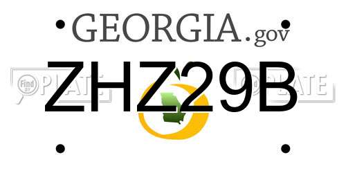 ZHZ29B Georgia License Plate