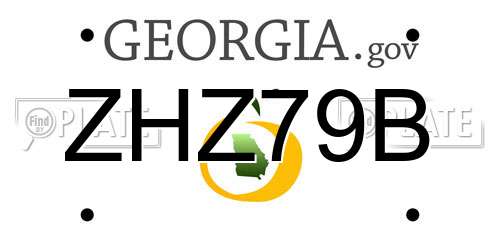 ZHZ79B Georgia License Plate