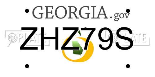 ZHZ79S Georgia License Plate