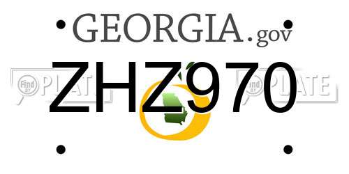 ZHZ970 Georgia License Plate