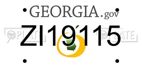 ZI19115 Georgia License Plate