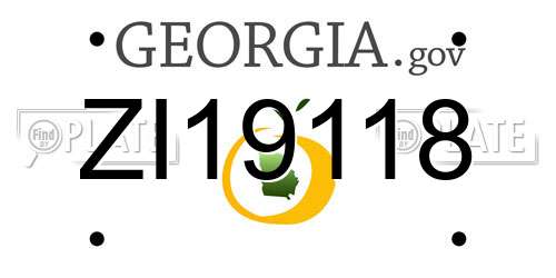 ZI19118 Georgia License Plate