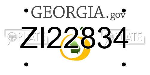 ZI22834 Georgia License Plate
