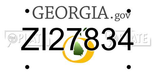ZI27834 Georgia License Plate