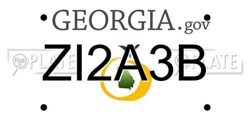 ZI2A3B Georgia License Plate