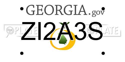 ZI2A3S Georgia License Plate