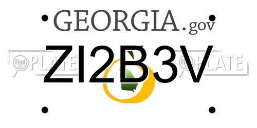 ZI2B3V Georgia License Plate