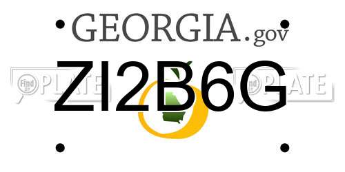 ZI2B6G Georgia License Plate