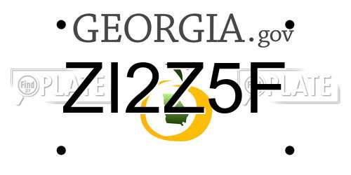 ZI2Z5F Georgia License Plate