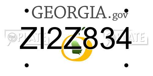 ZI2Z834 Georgia License Plate