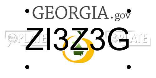 ZI3Z3G Georgia License Plate