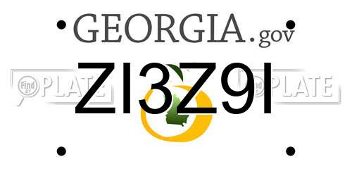 ZI3Z9I Georgia License Plate