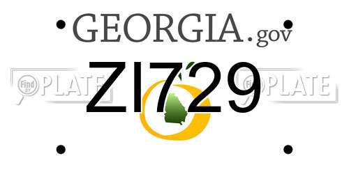 ZI729 Georgia License Plate