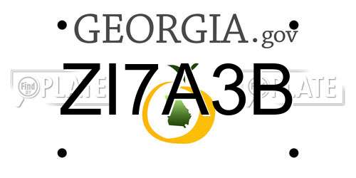 ZI7A3B Georgia License Plate