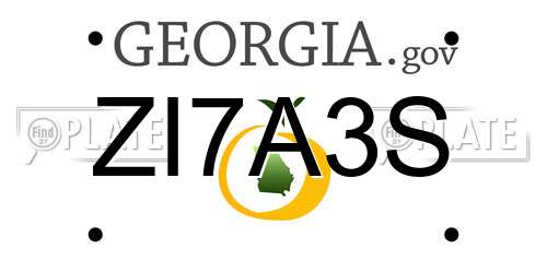 ZI7A3S Georgia License Plate