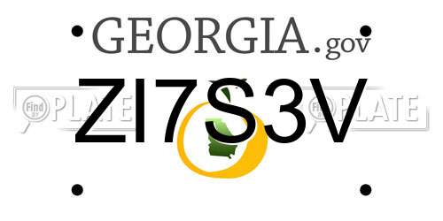 ZI7S3V Georgia License Plate