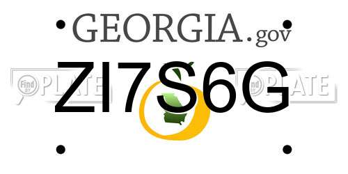 ZI7S6G Georgia License Plate