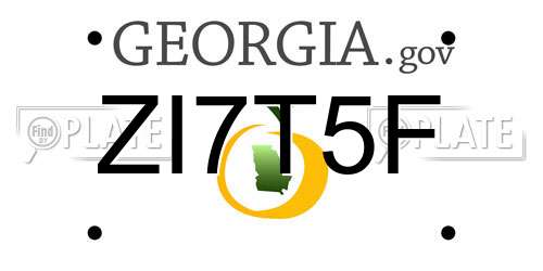 ZI7T5F Georgia License Plate