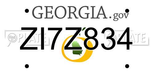 ZI7Z834 Georgia License Plate
